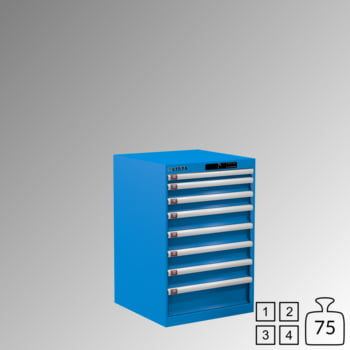 Lista Schubladenschrank - 78.110.010 - 850x564x572 mm (HxBxT) - 8 Schubladen - 75 kg - Code Lock - lichtblau (RAL 5012) Produktbild 0 Lista Schubladenschrank - 78.110.010 - 850x564x572 mm (HxBxT) - 8 Schubladen - 75 kg - Code Lock - lichtblau (RAL 5012) online kaufen - Verwendung 0