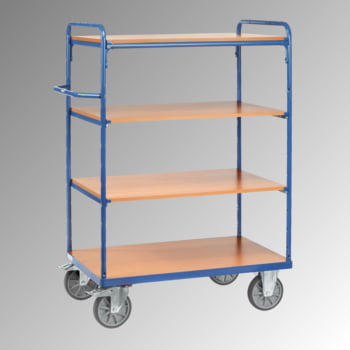 Fetra - Etagenwagen - Tragkraft 500 kg - 1.511 x 509 x 1.019 mm (HxBxT) - 4 Böden - offen Fetra - Etagenwagen - Tragkraft 500 kg - 1.511 x 509 x 1.019 mm (HxBxT) - 4 Böden - offen