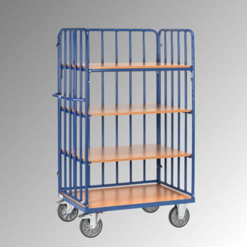Fetra - Etagenwagen - Tragkraft 600 kg - 1.800 x 630 x 1.169 mm (HxBxT) - 4 Böden - 1 Längswand Fetra - Etagenwagen - Tragkraft 600 kg - 1.800 x 630 x 1.169 mm (HxBxT) - 4 Böden - 1 Längswand