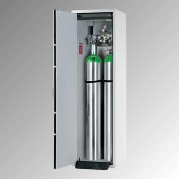 Druckgasflaschenschrank, Gasflaschenschrank, für 2 x 50 l Gasflaschen, Schutzgas, Feuerwiderstand G30, 2.050 x 598 x 616 mm (HxBxT), lichtgrau Druckgasflaschenschrank, Gasflaschenschrank, für 2 x 50 l Gasflaschen, Schutzgas, Feuerwiderstand G30, 2.050 x 598 x 616 mm (HxBxT), lichtgrau