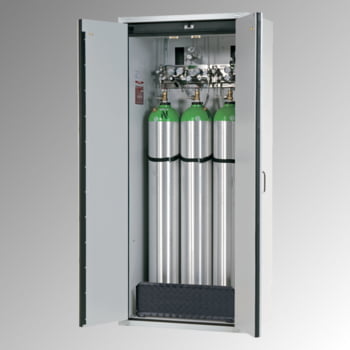 Druckgasflaschenschrank, Gasflaschenschrank, für 3 x 50 l Gasflaschen, Schutzgas, Feuerwiderstand G30, 2.050 x 989 x 616 mm (HxBxT), lichtgrau Druckgasflaschenschrank, Gasflaschenschrank, für 3 x 50 l Gasflaschen, Schutzgas, Feuerwiderstand G30, 2.050 x 989 x 616 mm (HxBxT), lichtgrau