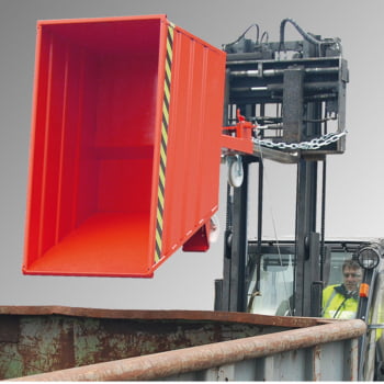 Muldenkippbehälter - 550 l Volumen - 750 kg - 730 x 800 x 1370 mm - feuerrot Produktbild 0 Muldenkippbehälter - 550 l Volumen - 750 kg - 730 x 800 x 1370 mm - feuerrot online kaufen - Verwendung 0