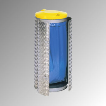 Abfallbehälter aus Edelstahl u. Alu-Duett-Blech - Inh. 120 l - Deckelfarbe gelb Abfallbehälter aus Edelstahl u. Alu-Duett-Blech - Inh. 120 l - Deckelfarbe gelb
