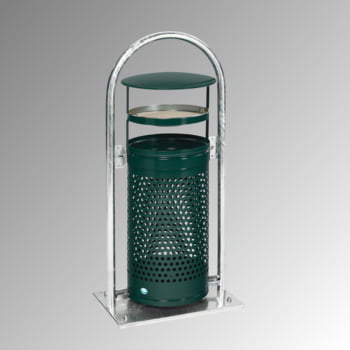 Abfallbehälter mit Ascher - 65 l - für Außeneinsatz - 580x380x1280mm - moosgrün Abfallbehälter mit Ascher - 65 l - für Außeneinsatz - 580x380x1280mm - moosgrün