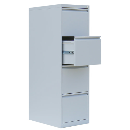 Hängeregistraturschrank mit 4 Schubladen, Korpus und Schubladen hier in Lichtgrau (RAL 7035)