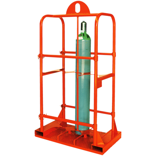 Beispielabbildung: Eichinger Gasflaschen-Transportgestell. Hier in Reinorange. Gasflasche nicht im Lieferumfang enthalten.
