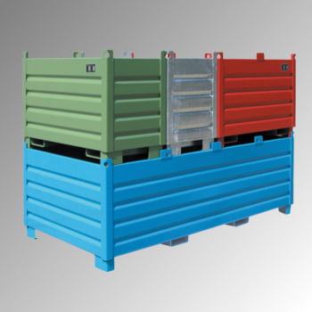 Sammel- Transportbehälter - Stahl - 1.000kg - 1.000 l,1200x1200x850mm - resedagrün Sammel- Transportbehälter - Stahl - 1.000kg - 1.000 l,1200x1200x850mm - resedagrün