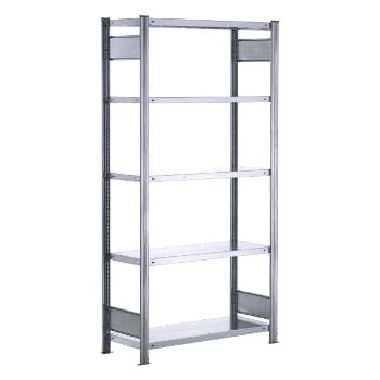 Fachbodenregal mit Tiefenriegel - 150 kg - (HxBxT) 2.000 x 1.005 x 400 mm - Grundregal - verzinkt Fachbodenregal mit Tiefenriegel - 150 kg - (HxBxT) 2.000 x 1.005 x 400 mm - Grundregal - verzinkt