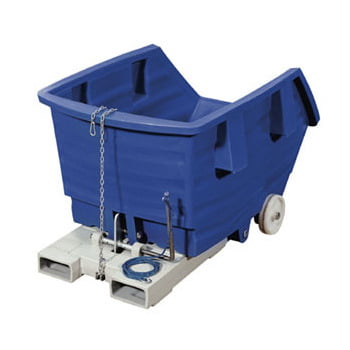 PE-Kippbehälter - 500 l - 150 kg - 830x960x1530mm - Staplertaschen - Radsatz - blau PE-Kippbehälter - 500 l - 150 kg - 830x960x1530mm - Staplertaschen - Radsatz - blau