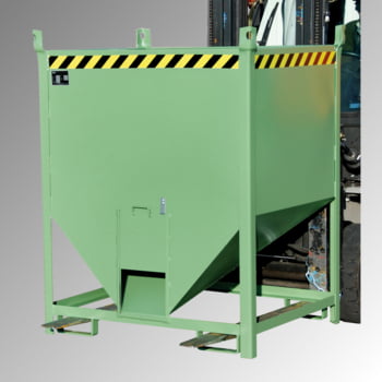 Silobehälter - 750 l Volumen - 1000 kg Tragkraft - Schiebeverschluss - gelborange Silobehälter - 750 l Volumen - 1000 kg Tragkraft - Schiebeverschluss - gelborange